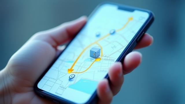 Larawan ng mabilis na Van ng paghahatid na may mga linya ng ruta na sumisimbolo sa optimized logistics